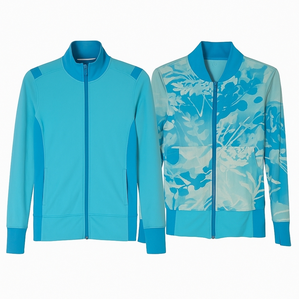 Vintage Lululemon Reversible Blue Floral Jacket Size Small –‎ 2000s Track Style